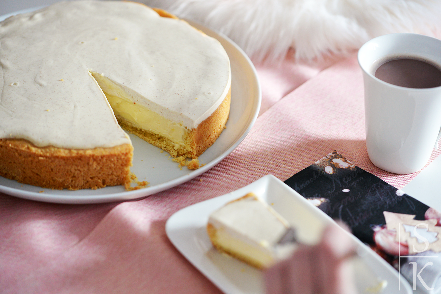 Rezept: Pudding-Kuchen mit Schmand @Horizont-Blog